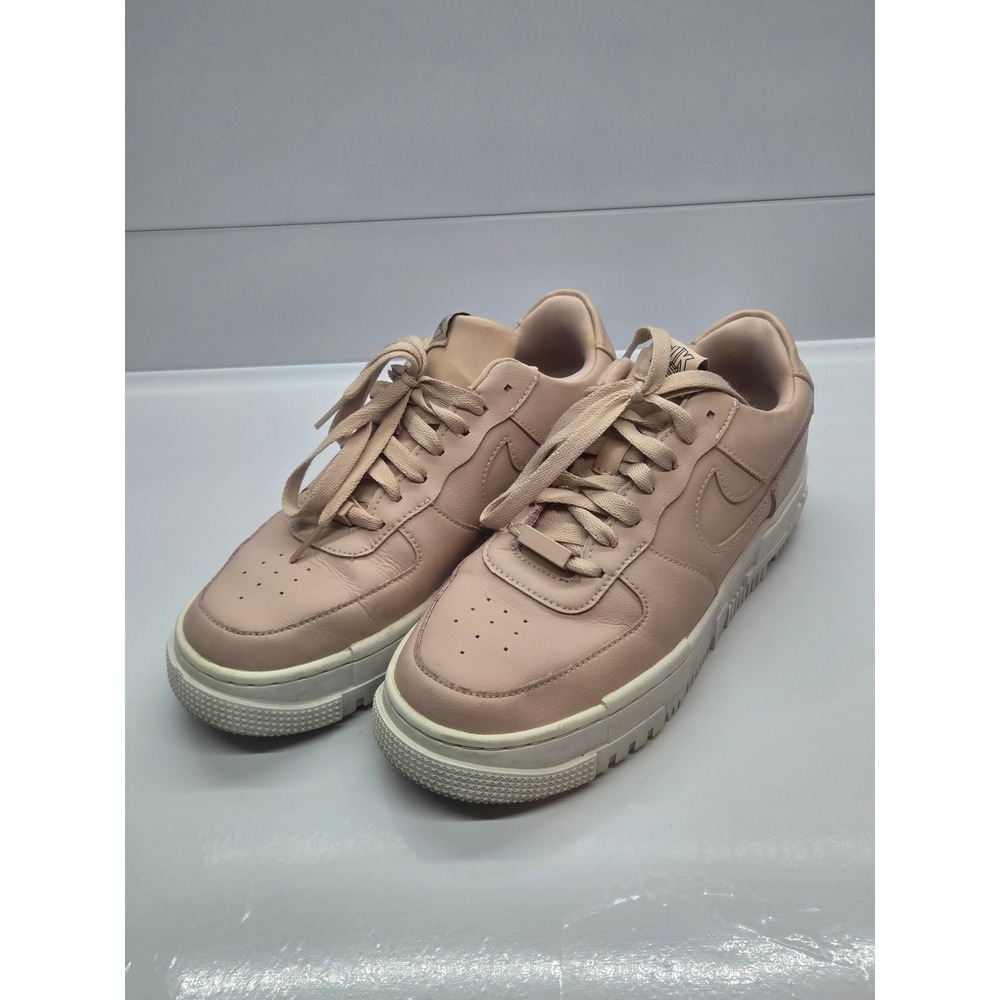 Nike Air Force 1 Pixel Particle Beige Pink Leather Platform Sneakers CK6649-200